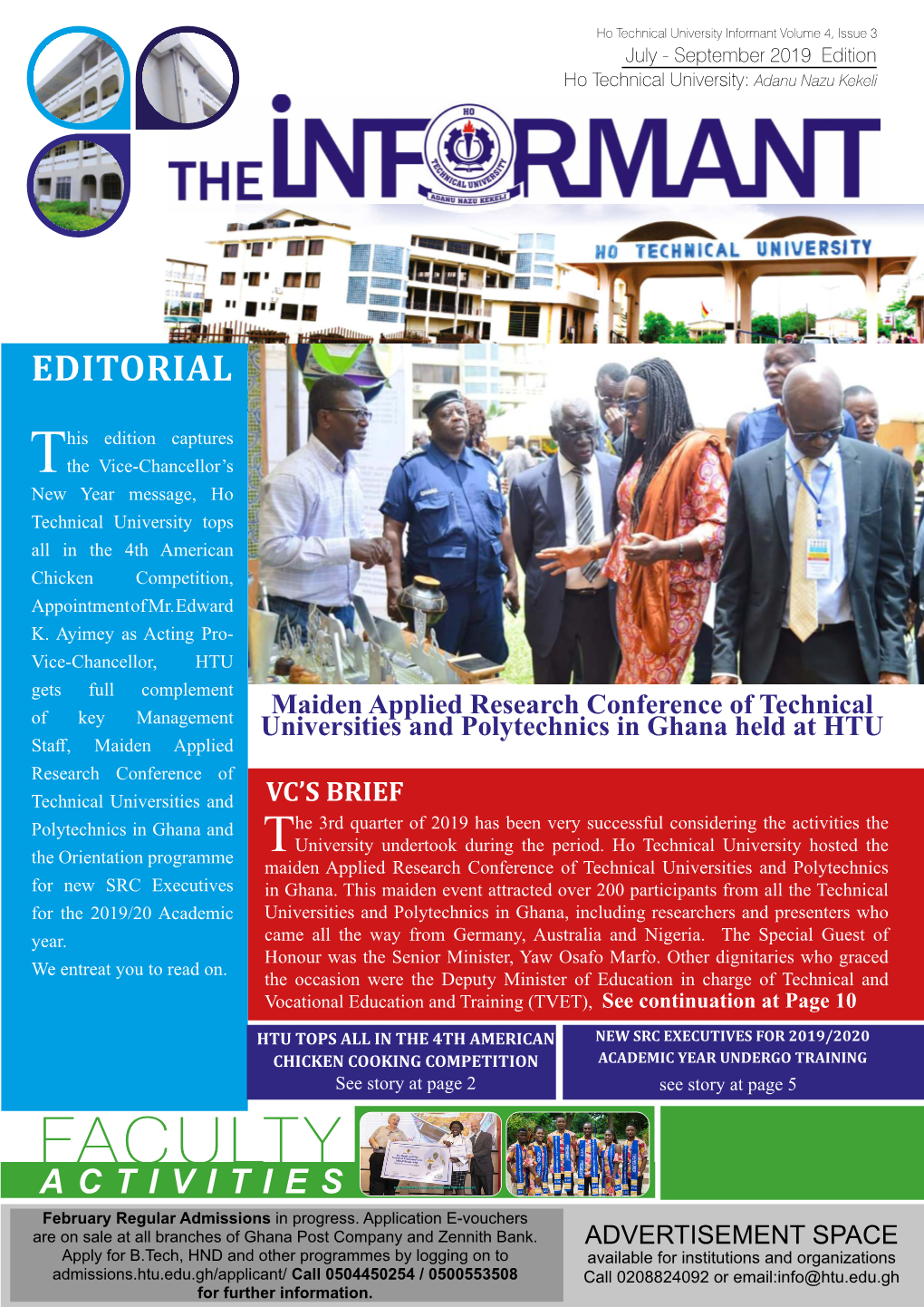 Issue 3 July - September 2019 Edition Ho Technical University: Adanu Nazu Kekeli