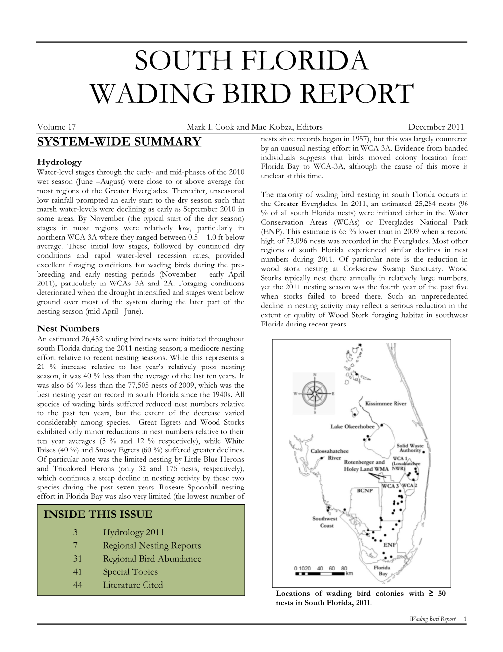 South Florida Wading Bird Report 2011