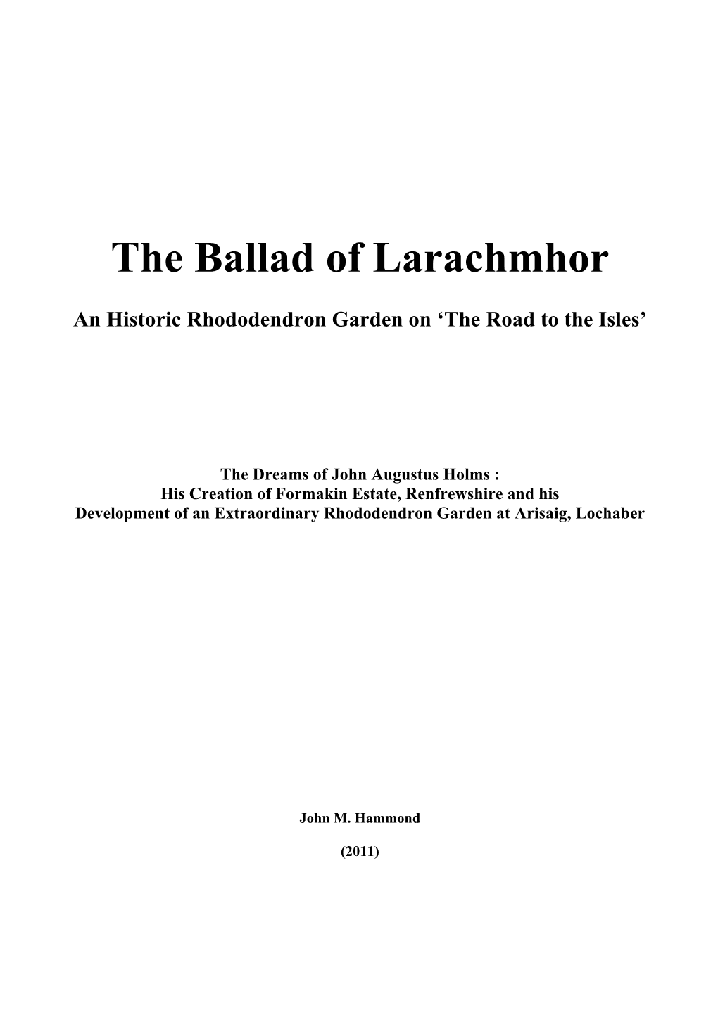 The Ballad of Larachmhor