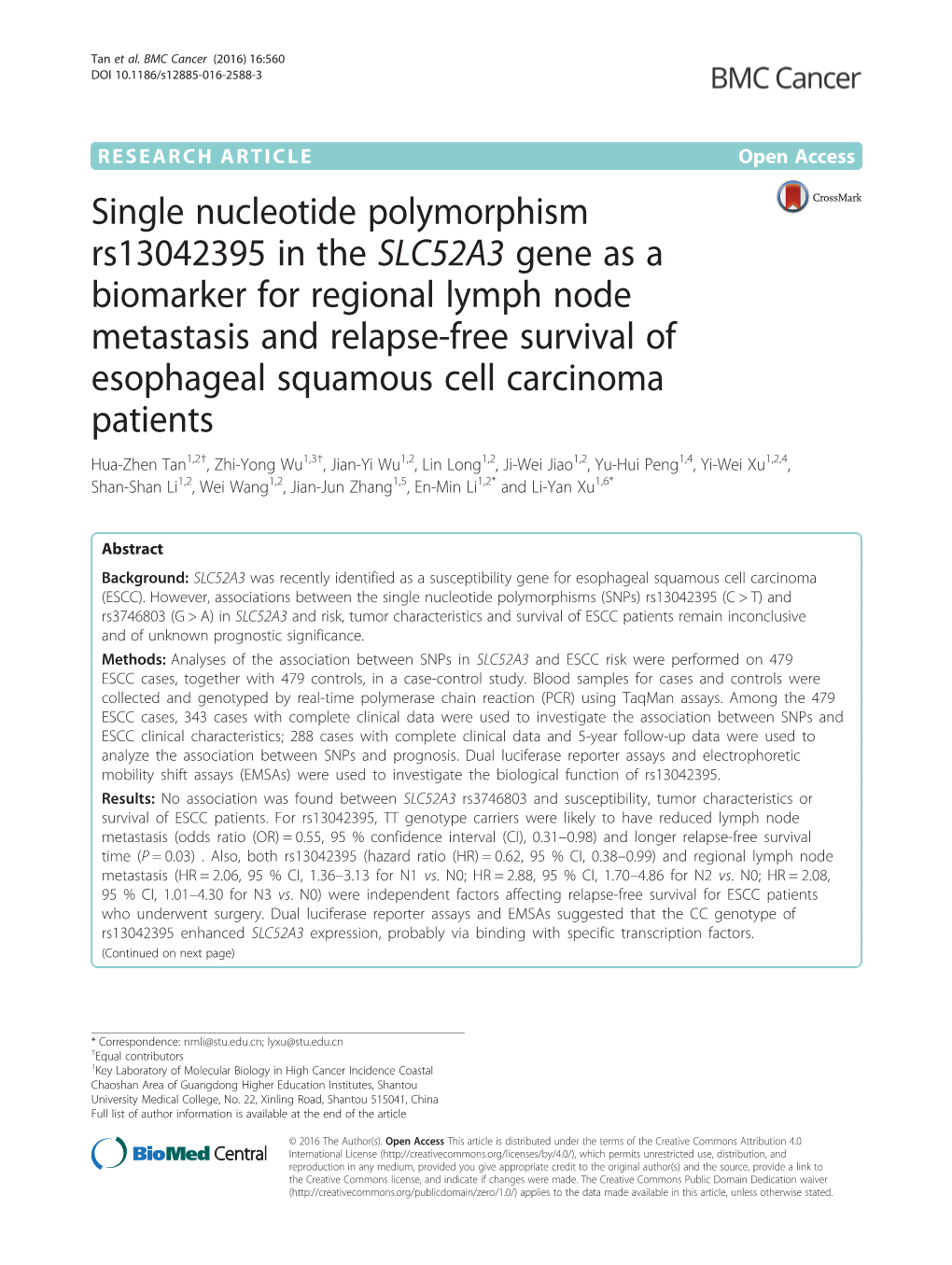 Single Nucleotide Polymorphism Rs13042395 in the SLC52A3 Gene