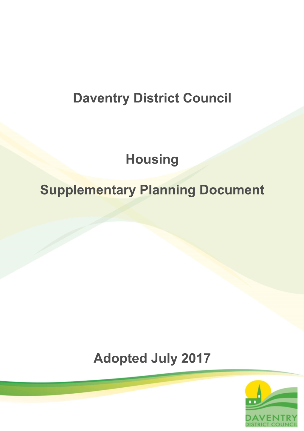 Daventry District Council Housing Supplementary Planning Document