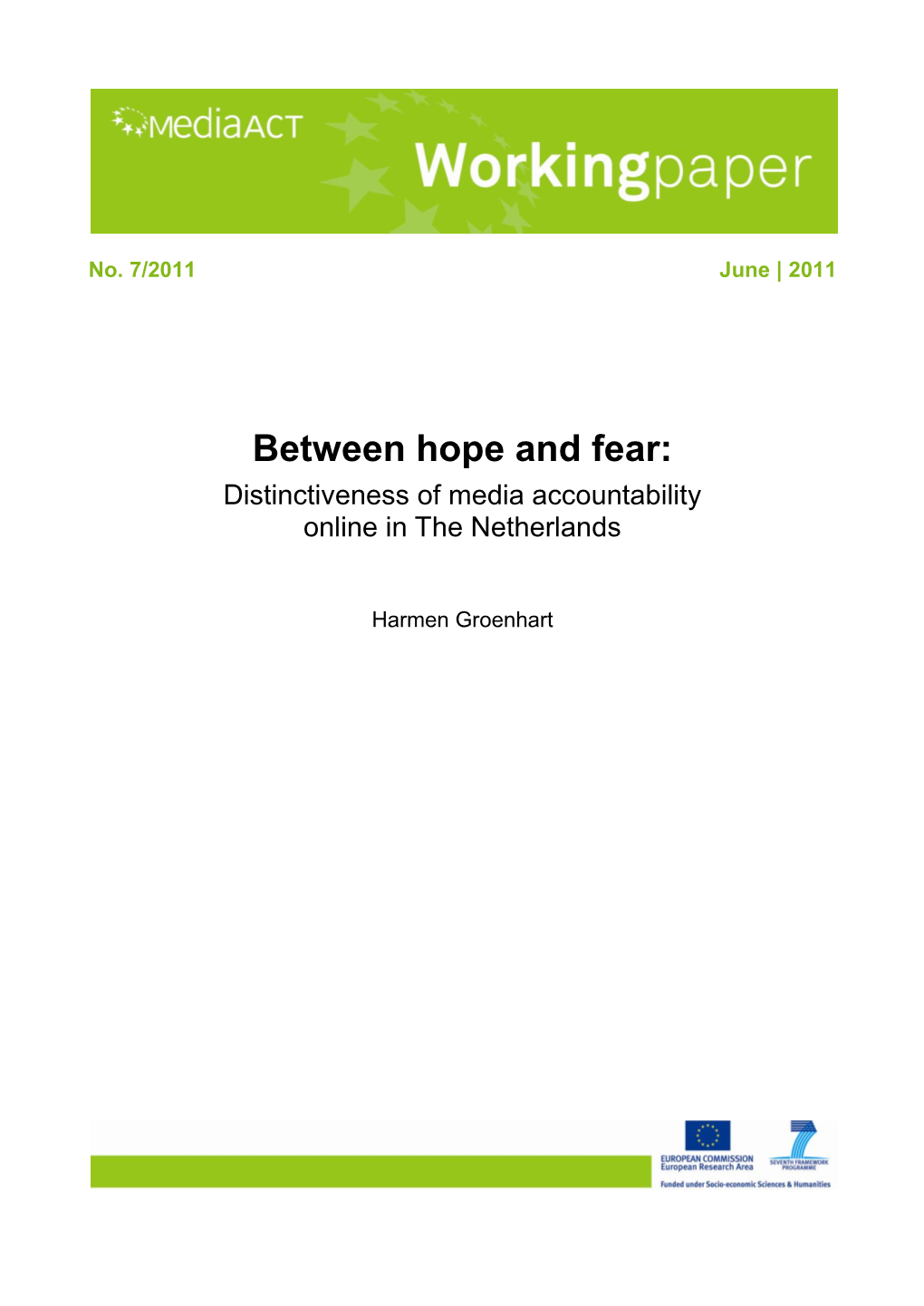 Between Hope and Fear: Distinctiveness of Media Accountability Online in the Netherlands