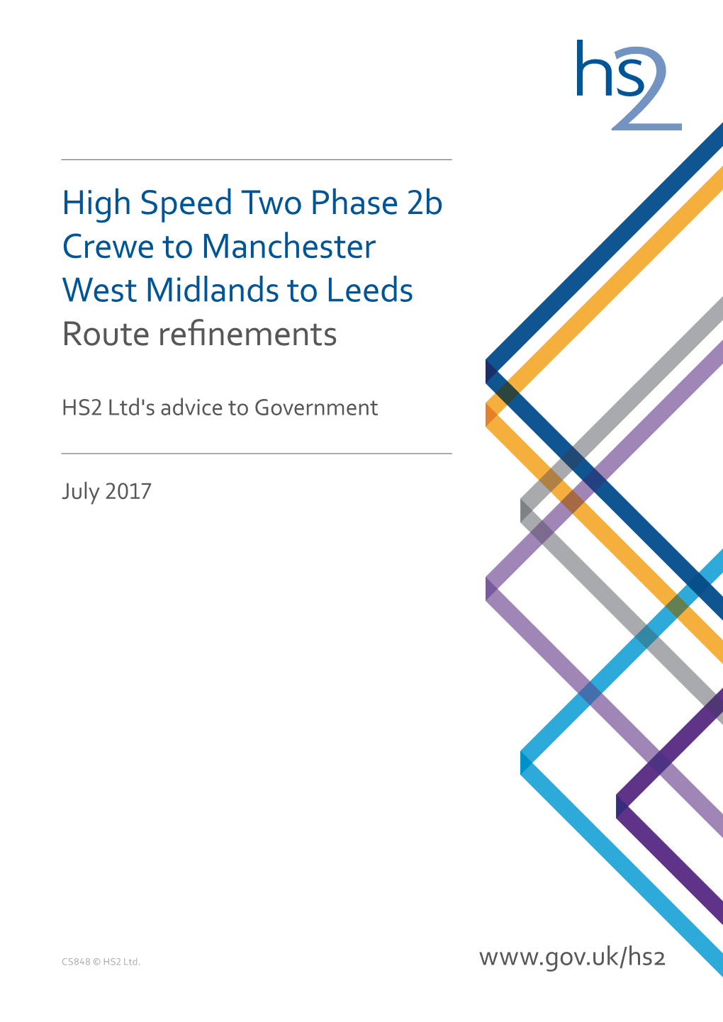High Speed Two Phase 2B Crewe to Manchester West Midlands to Leeds Route Refinements