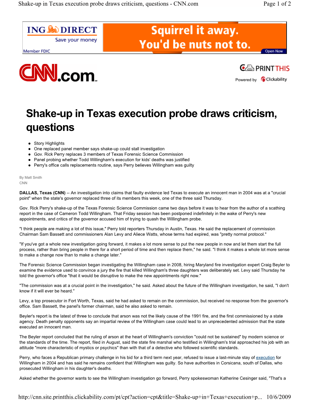 CNN Documentshakeup in Texas Execution Probe Draws Criticism