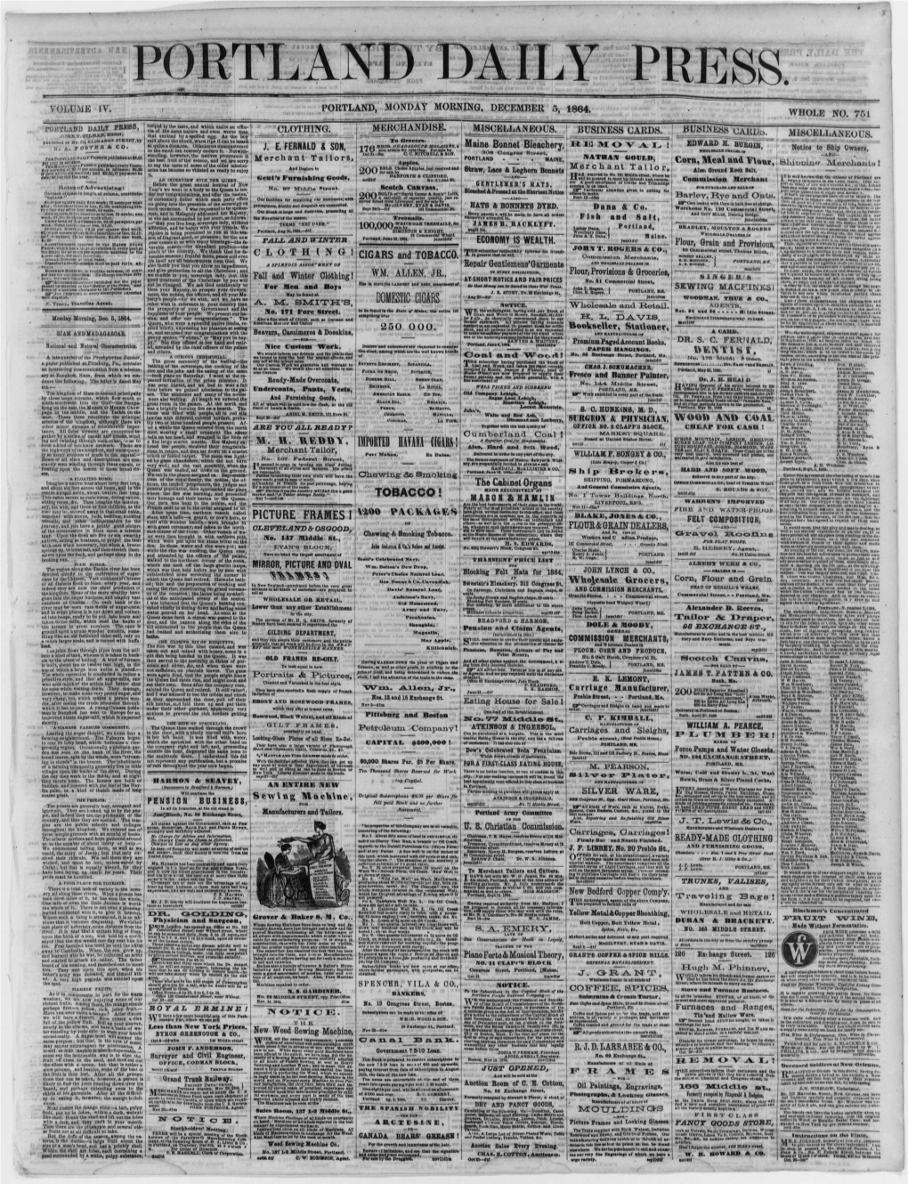 Portland Daily Press: December 05,1864