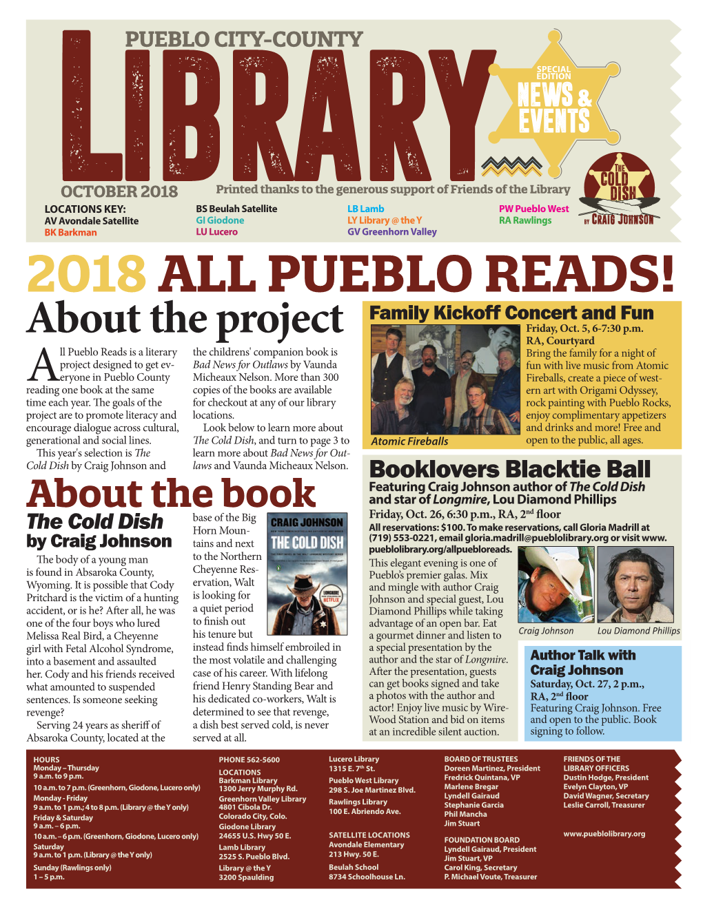 2018 ALL PUEBLO READS! Family Kickoff Concert and Fun Friday, Oct