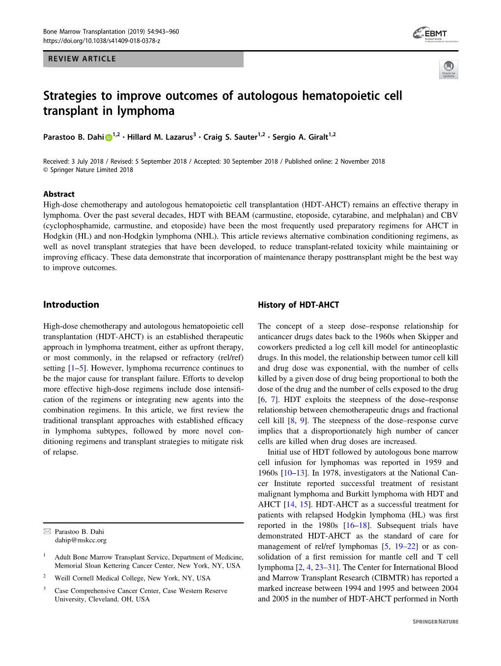 Strategies to Improve Outcomes of Autologous Hematopoietic Cell Transplant in Lymphoma