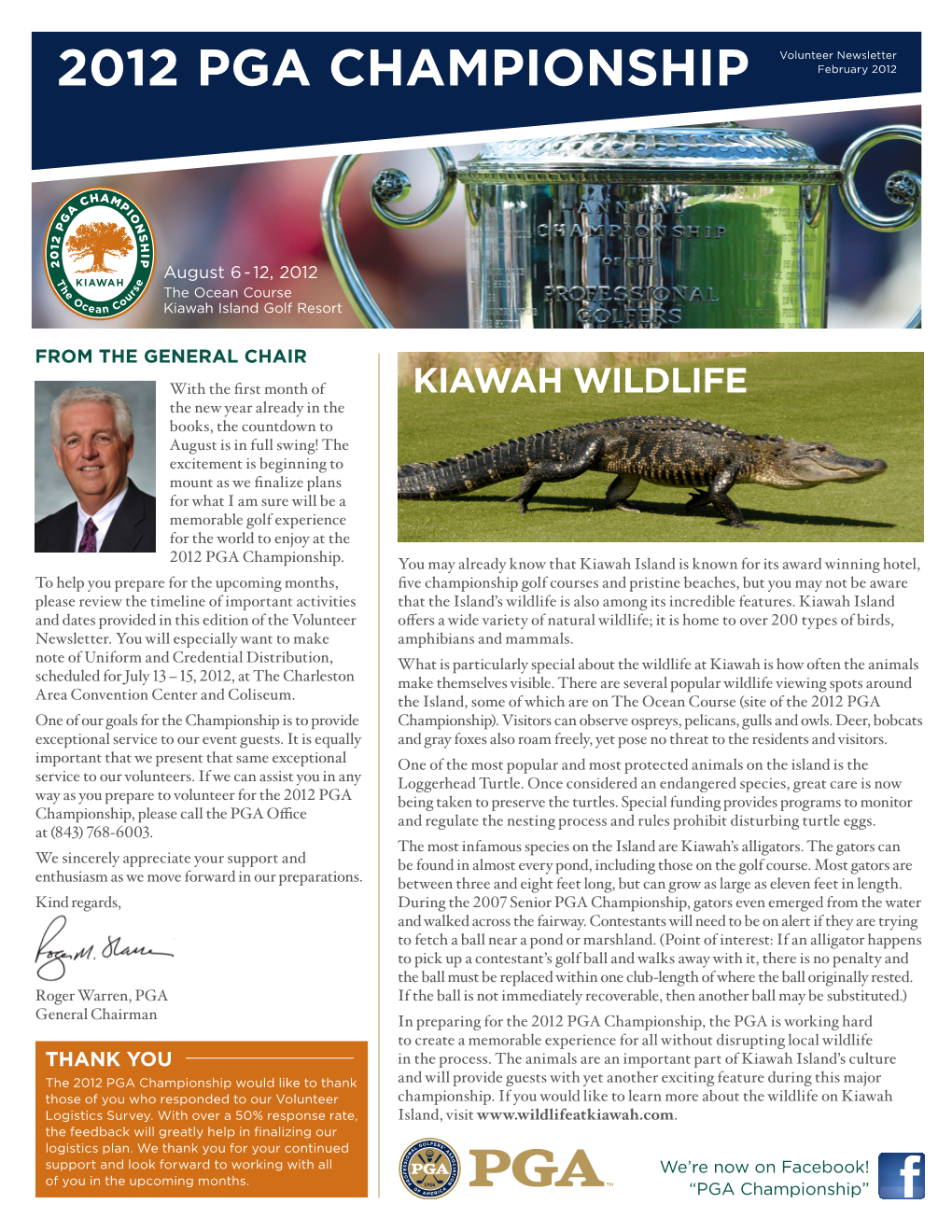 2012 PGA CHAMPIONSHIP Volunteer Newsletter