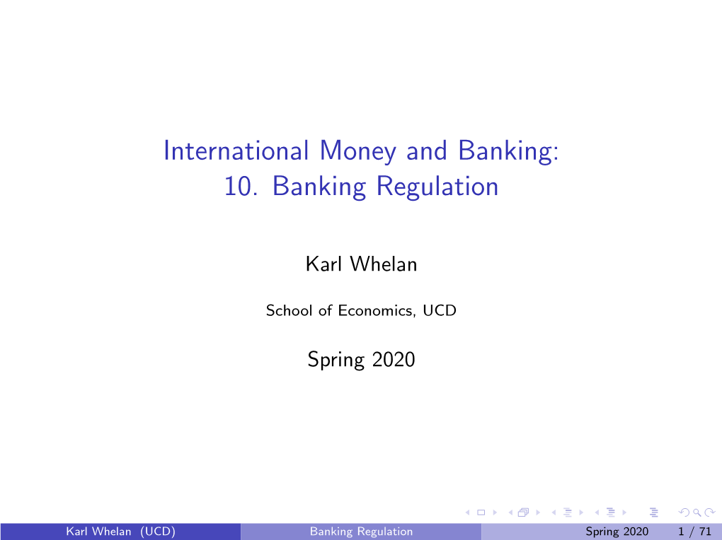 International Money and Banking: 10. Banking Regulation