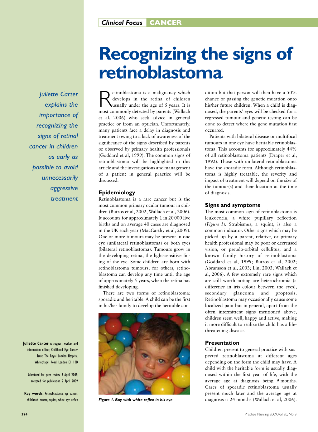 Recognizing the Signs of Retinoblastoma