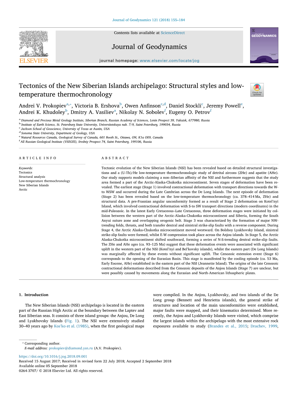 Tectonics of the New Siberian Islands Archipelago Structural Styles And