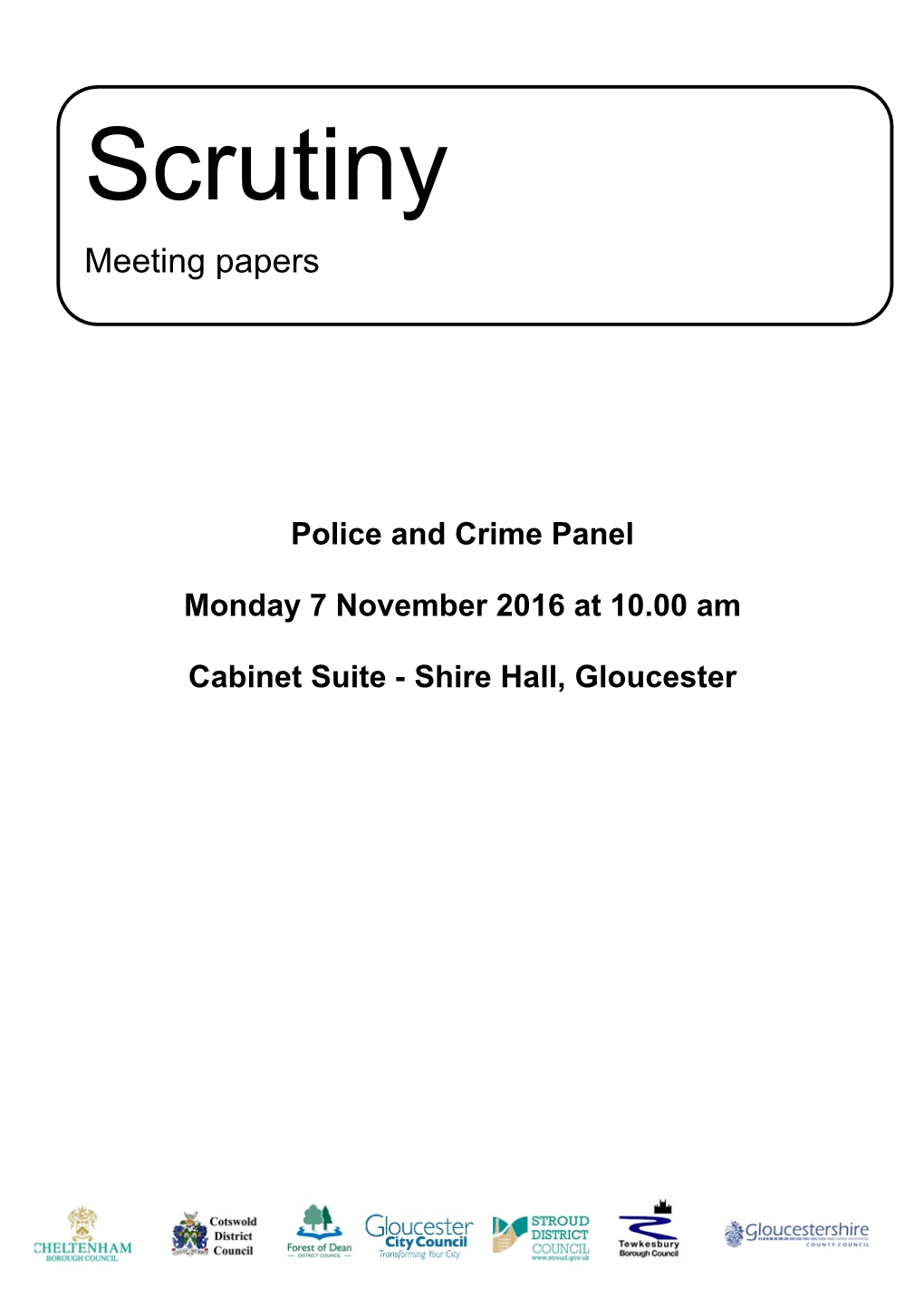 (Public Pack)Agenda Document for Police and Crime Panel, 07/11