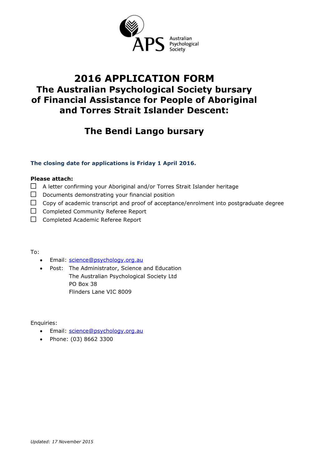 The Bendi Lango Bursary