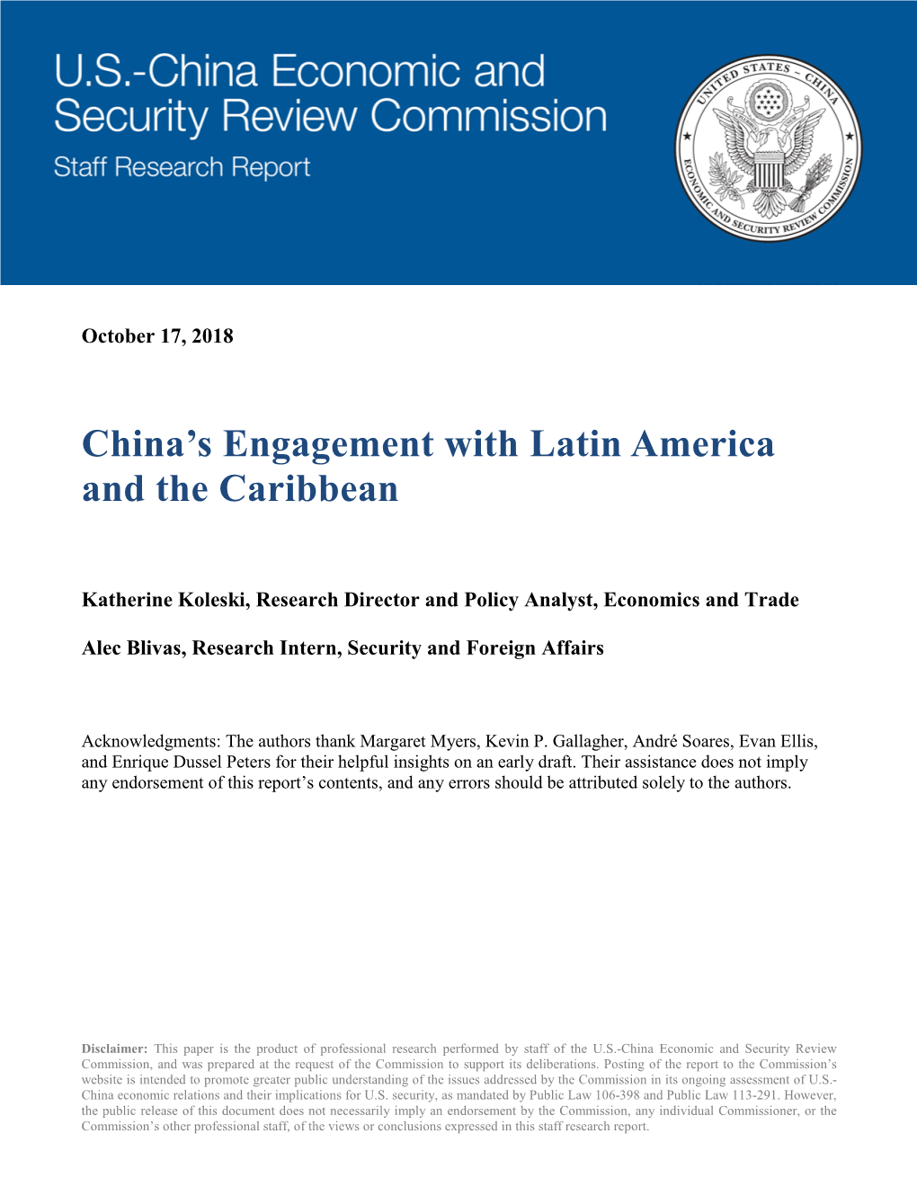 China's Engagement with Latin America and the Caribbean