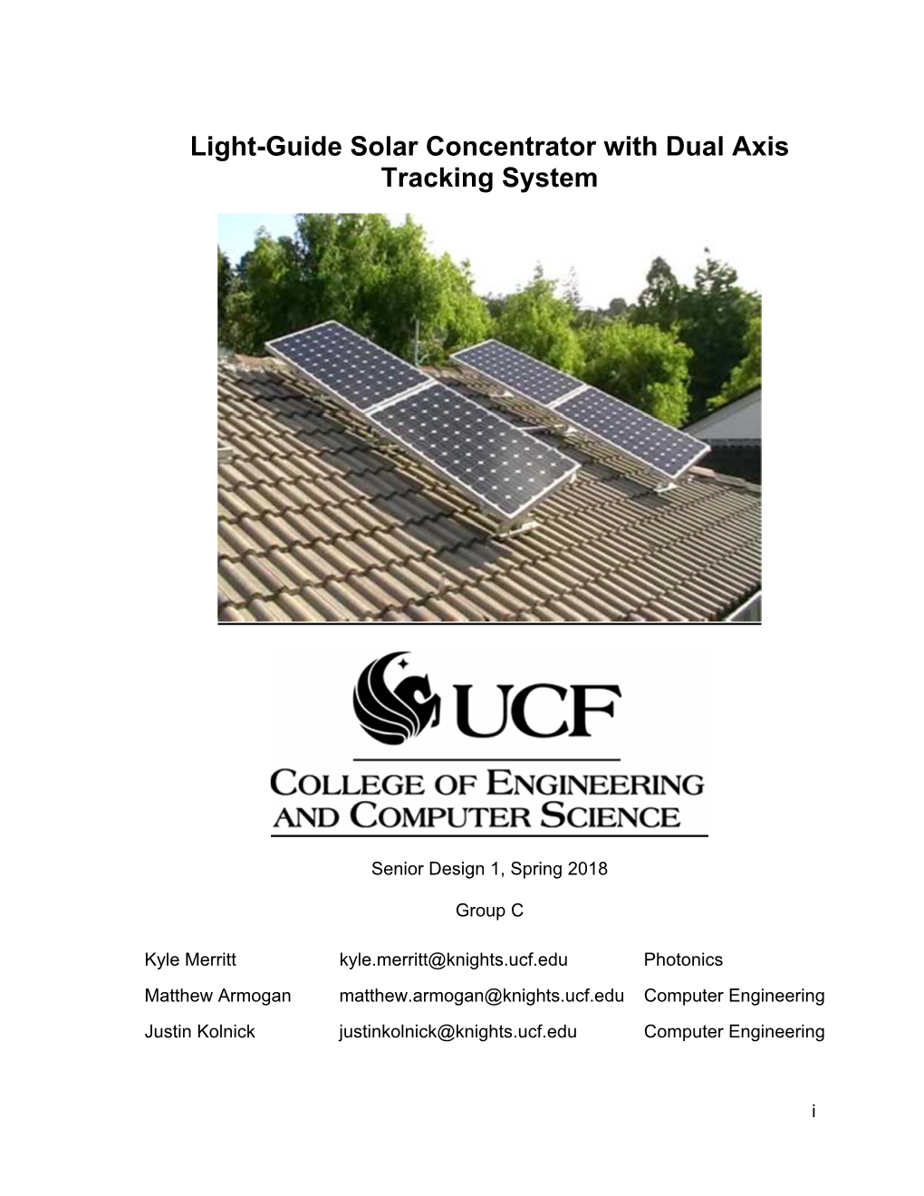 Light-Guide Solar Concentrator with Dual Axis Tracking System