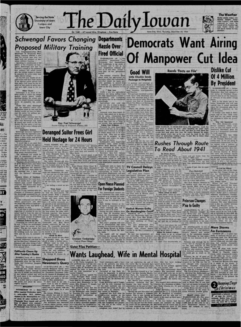 Daily Iowan (Iowa City, Iowa), 1954-12-23