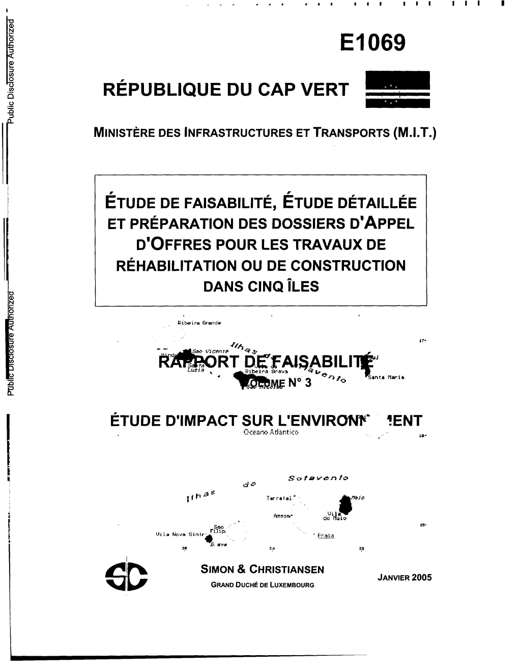 Etude De Faisabilite, Etude Detaillee Et Preparation Des Dossiers D'appel D'offres Pour Les Travaux De