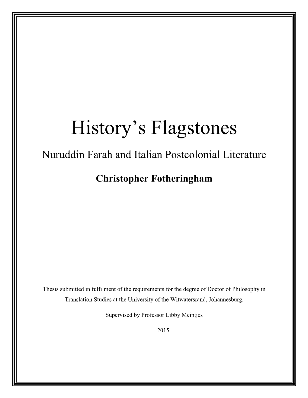 History's Flagstones