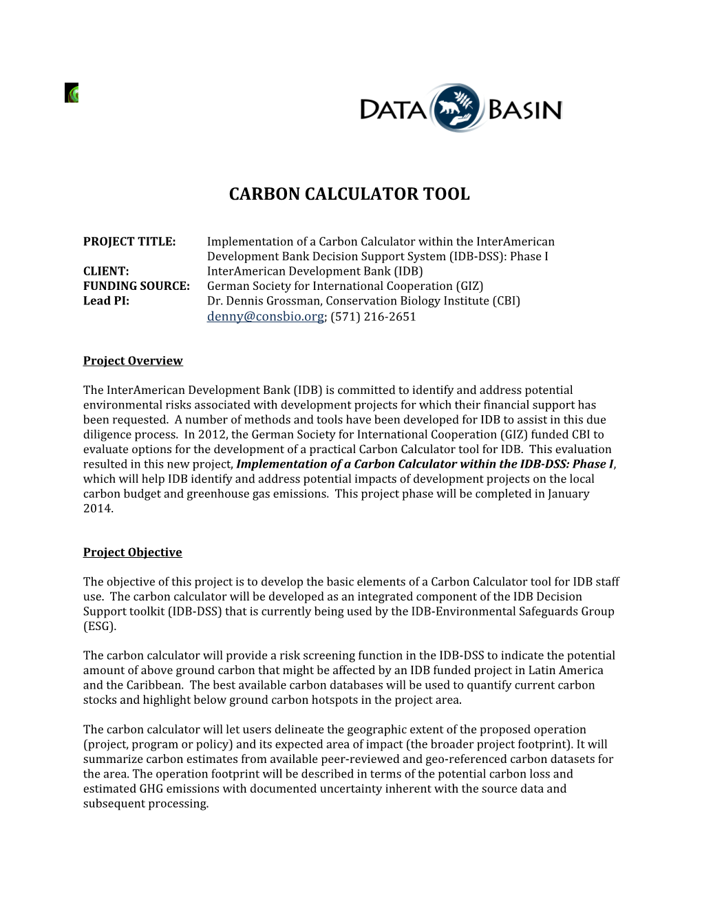 Carbon Calculator Tool