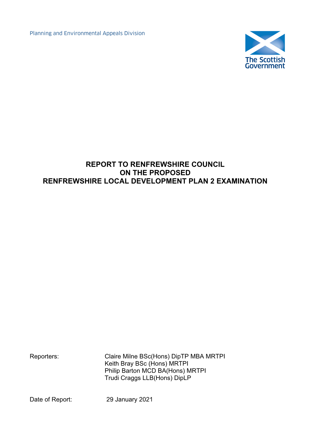 Renfrewshire Local Development Proposed Plan in Relation to Allocating This Site