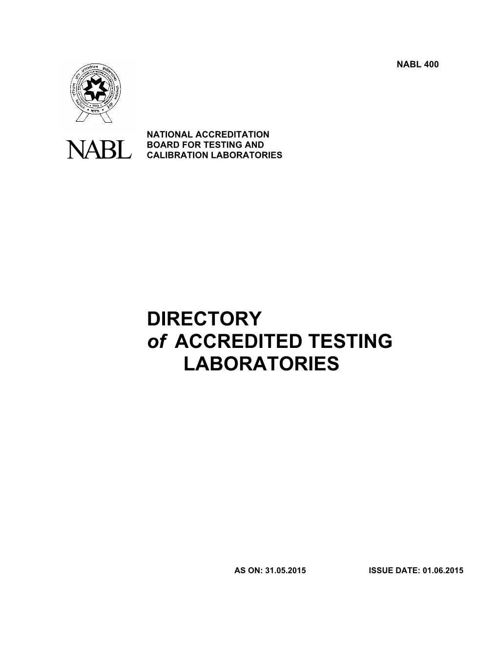 DIRECTORY of ACCREDITED TESTING LABORATORIES