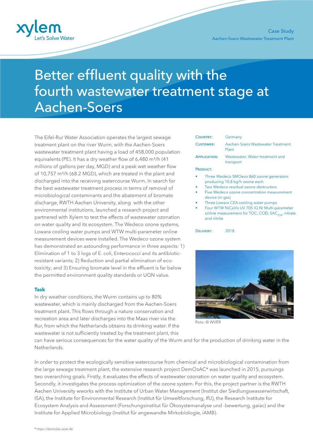Better Effluent Quality with the Fourth Wastewater Treatment Stage at Aachen-Soers