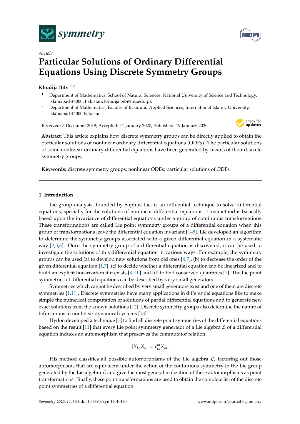 Particular Solutions of Ordinary Differential Equations Using Discrete Symmetry Groups