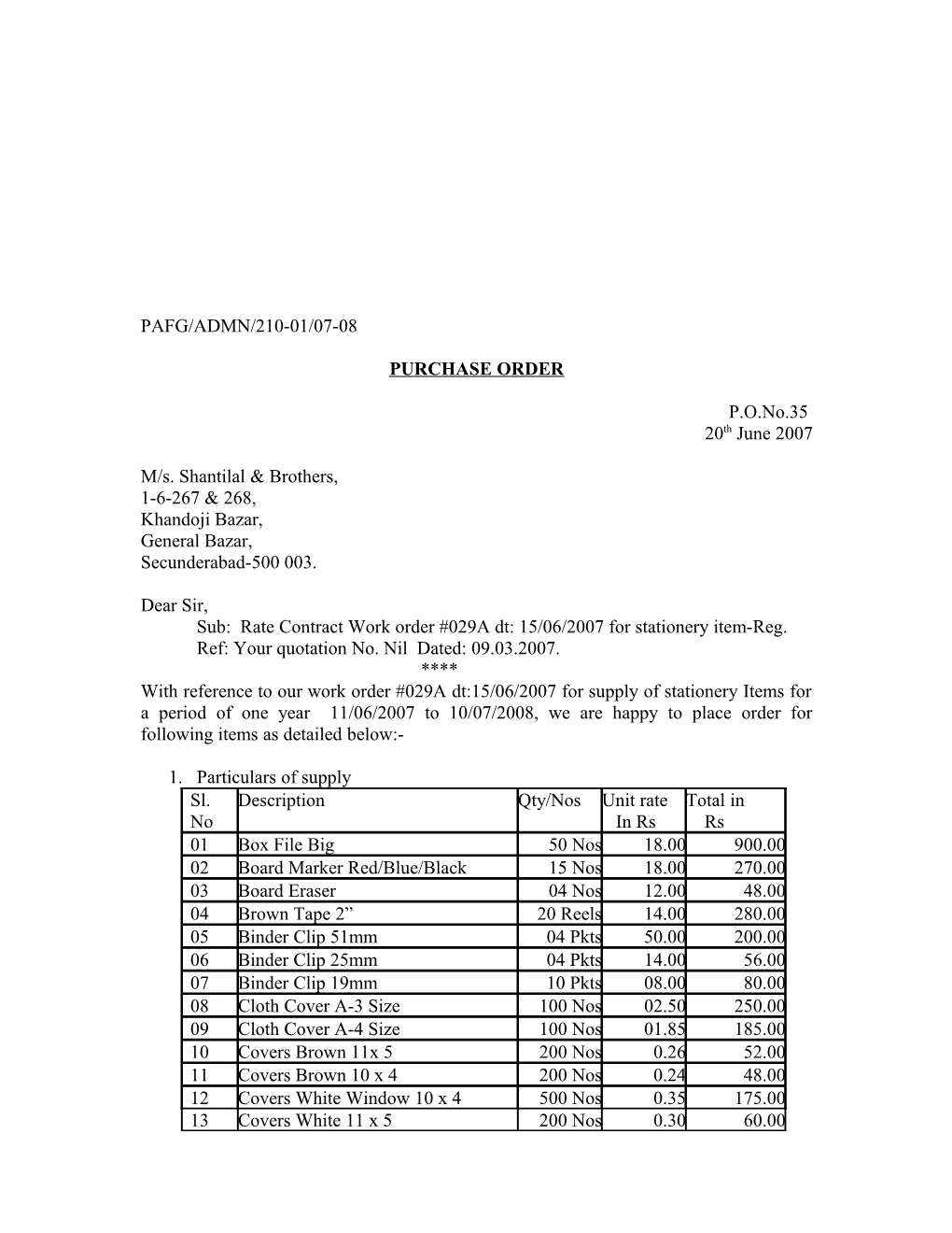 Purchase Order s1