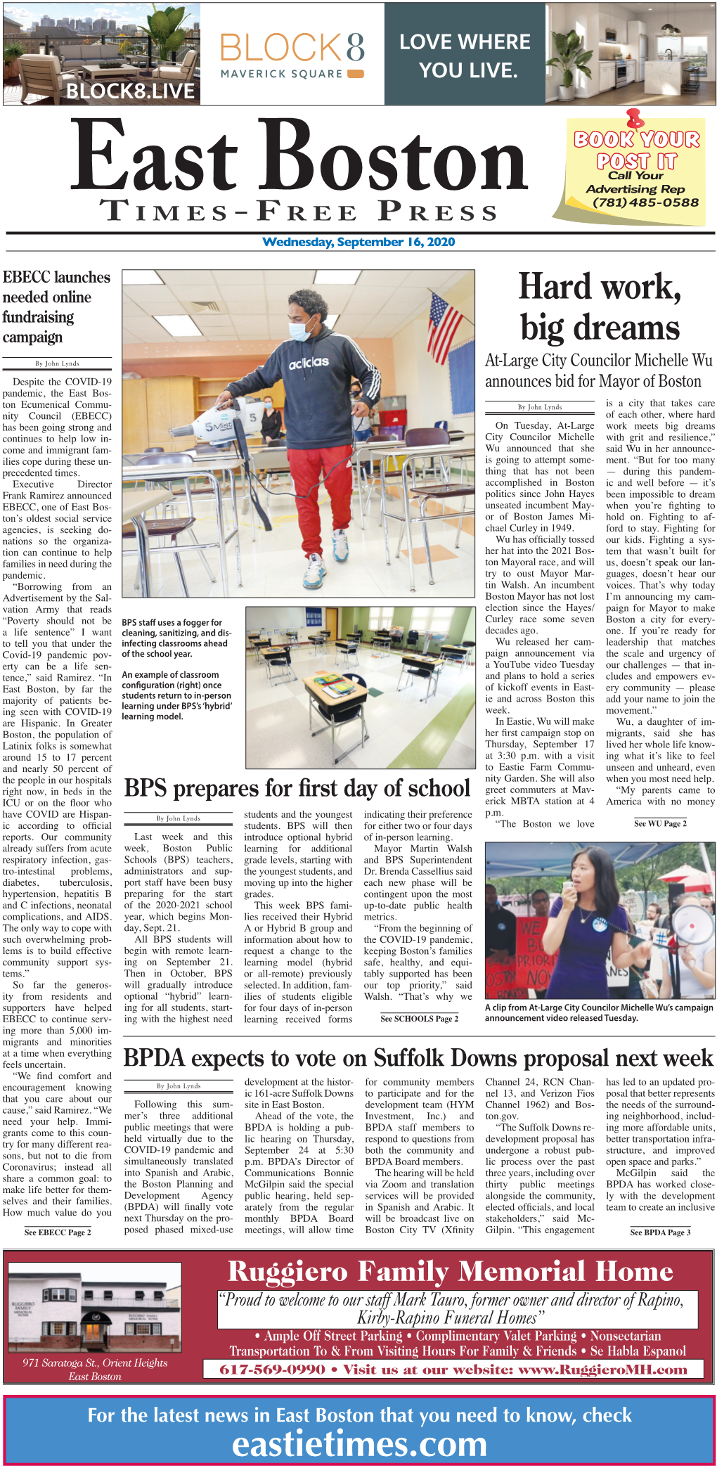 EAST BOSTON TIMES-FREE PRESS Wednesday, September 16, 2020