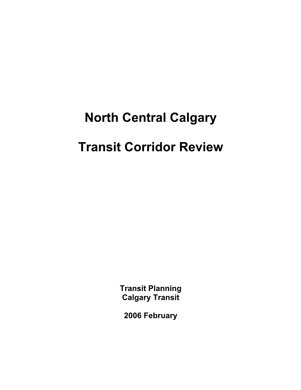 North Central Calgary Transit Corridor Review