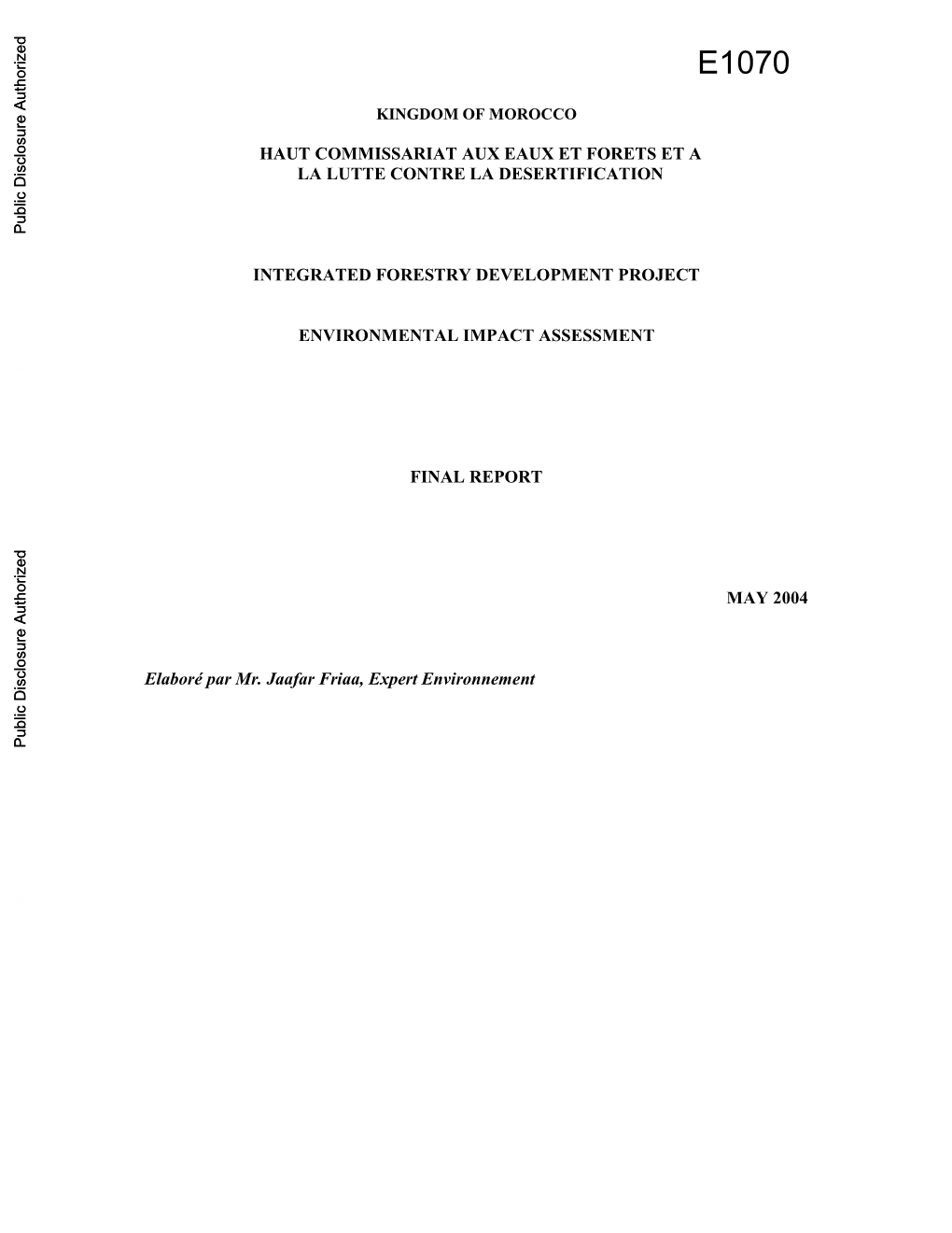 World Bank Document