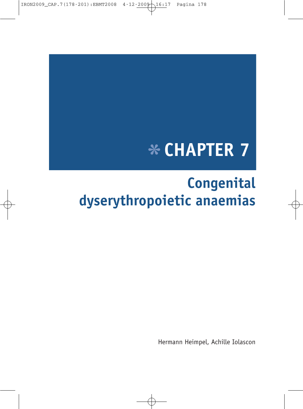 Congenital Dyserythropoietic Anaemias