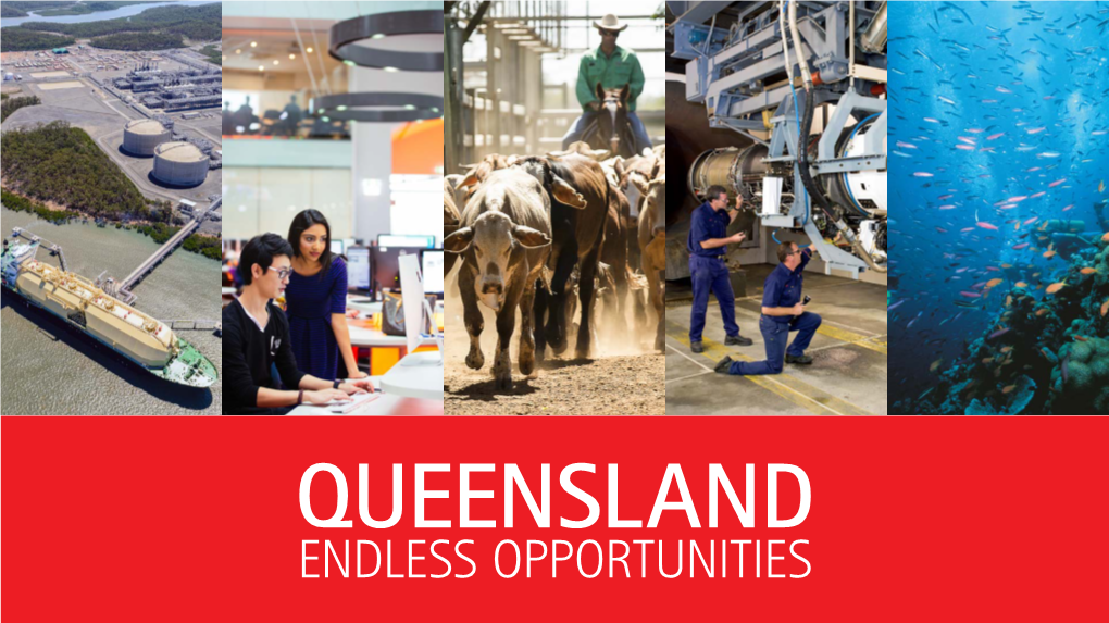 QUEENSLAND ENDLESS OPPORTUNITIES CONTENTS Australia 4 Queensland’S Link to Northern Australia 11 International Education and Training 23 Health Services 30