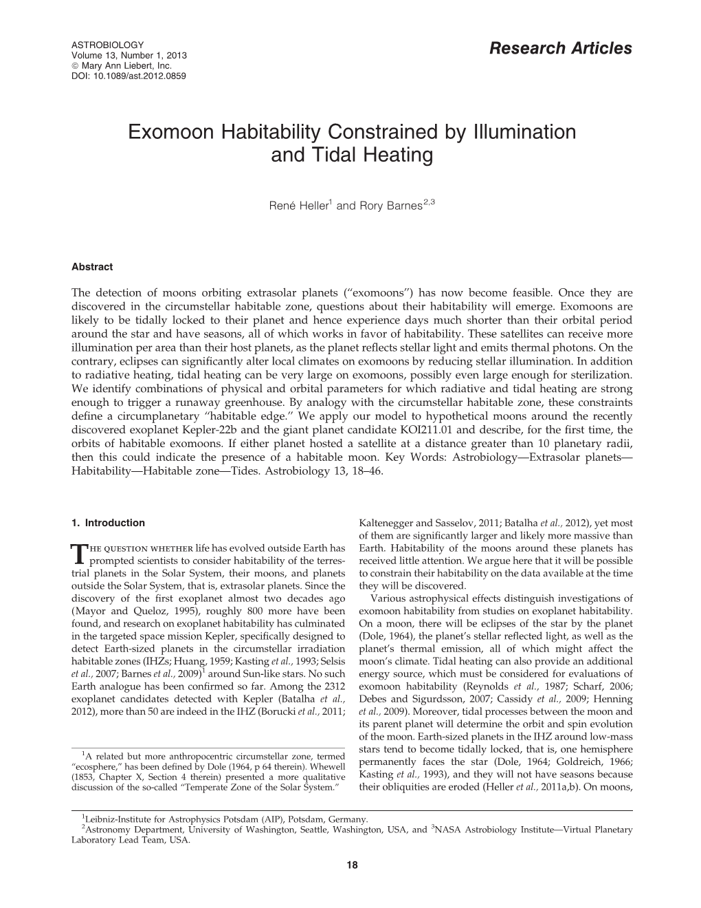 Exomoon Habitability Constrained by Illumination and Tidal Heating