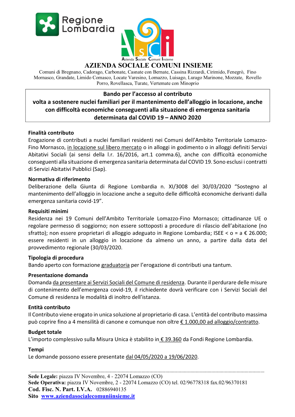 Locandina Misura Unica 2020 Emergenza Abitativa ASCI.Pdf