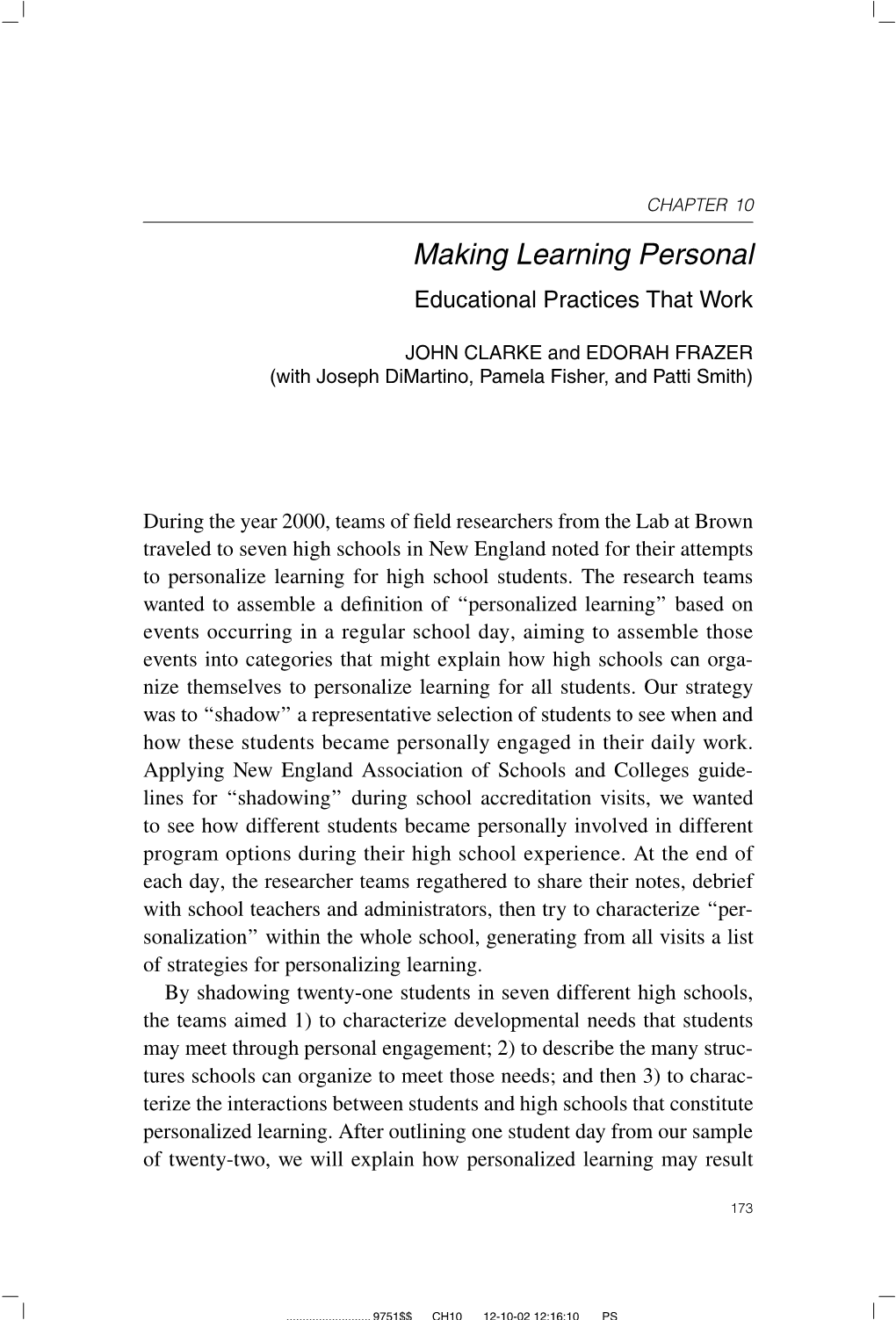 Making Learning Personal Educational Practices That Work