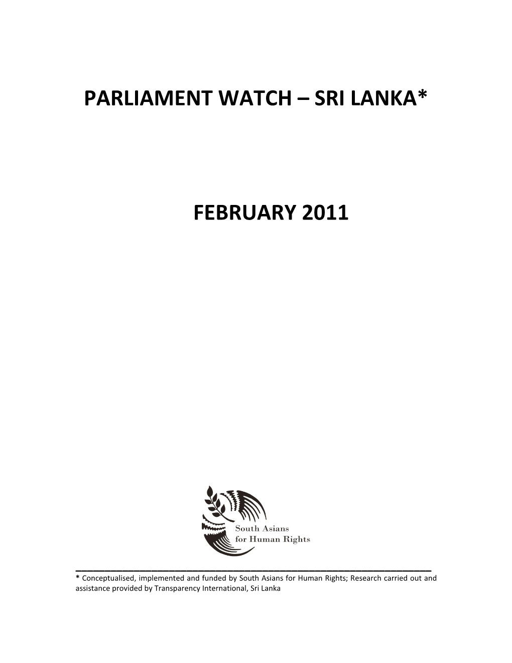 Parliament Watch – Sri Lanka*