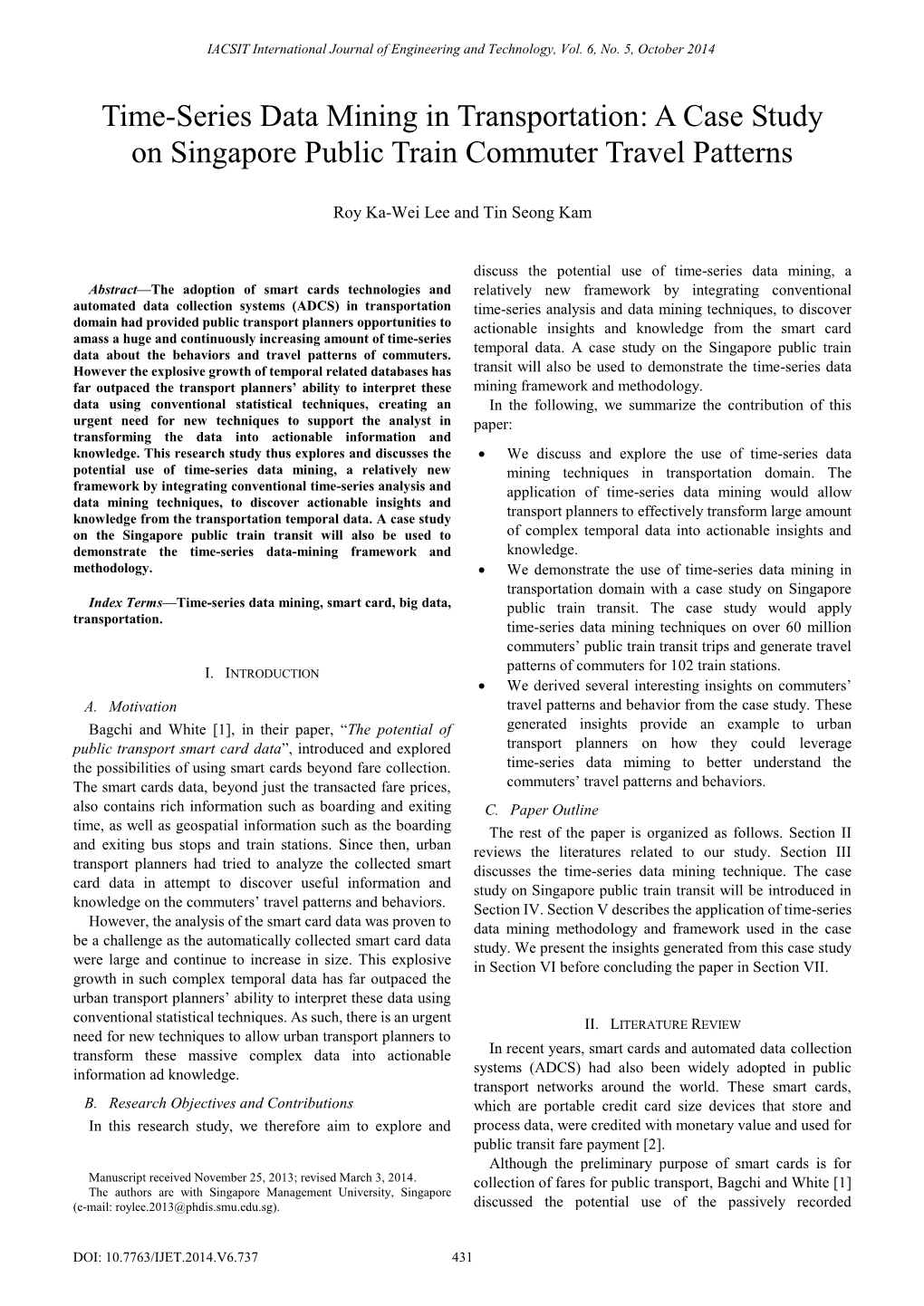 Time-Series Data Mining in Transportation: a Case Study on Singapore Public Train Commuter Travel Patterns