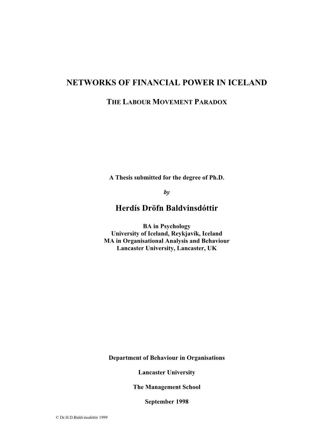 Networks of Financial Power in Iceland