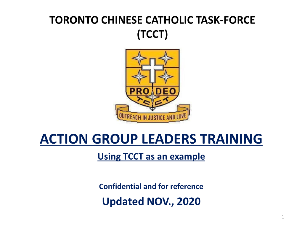 Toronto Chinese Catholic Task-Force (Tcct)