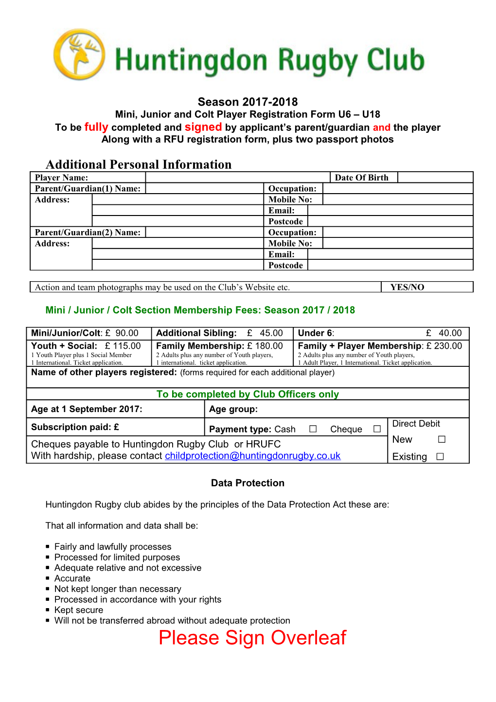 Huntingdon Rugby Club Football Union