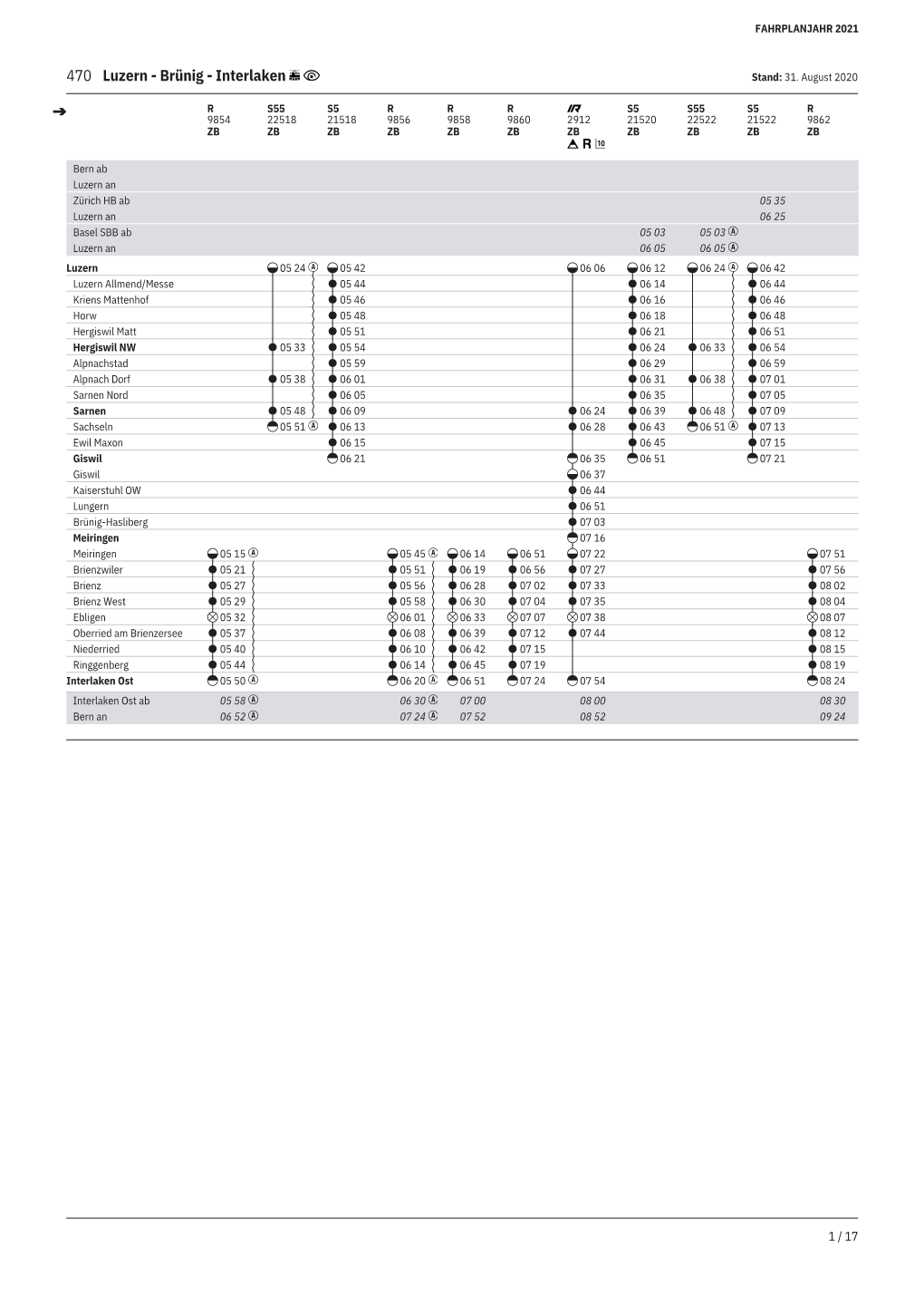 470 Luzern - Brünig - Interlaken Stand: 31