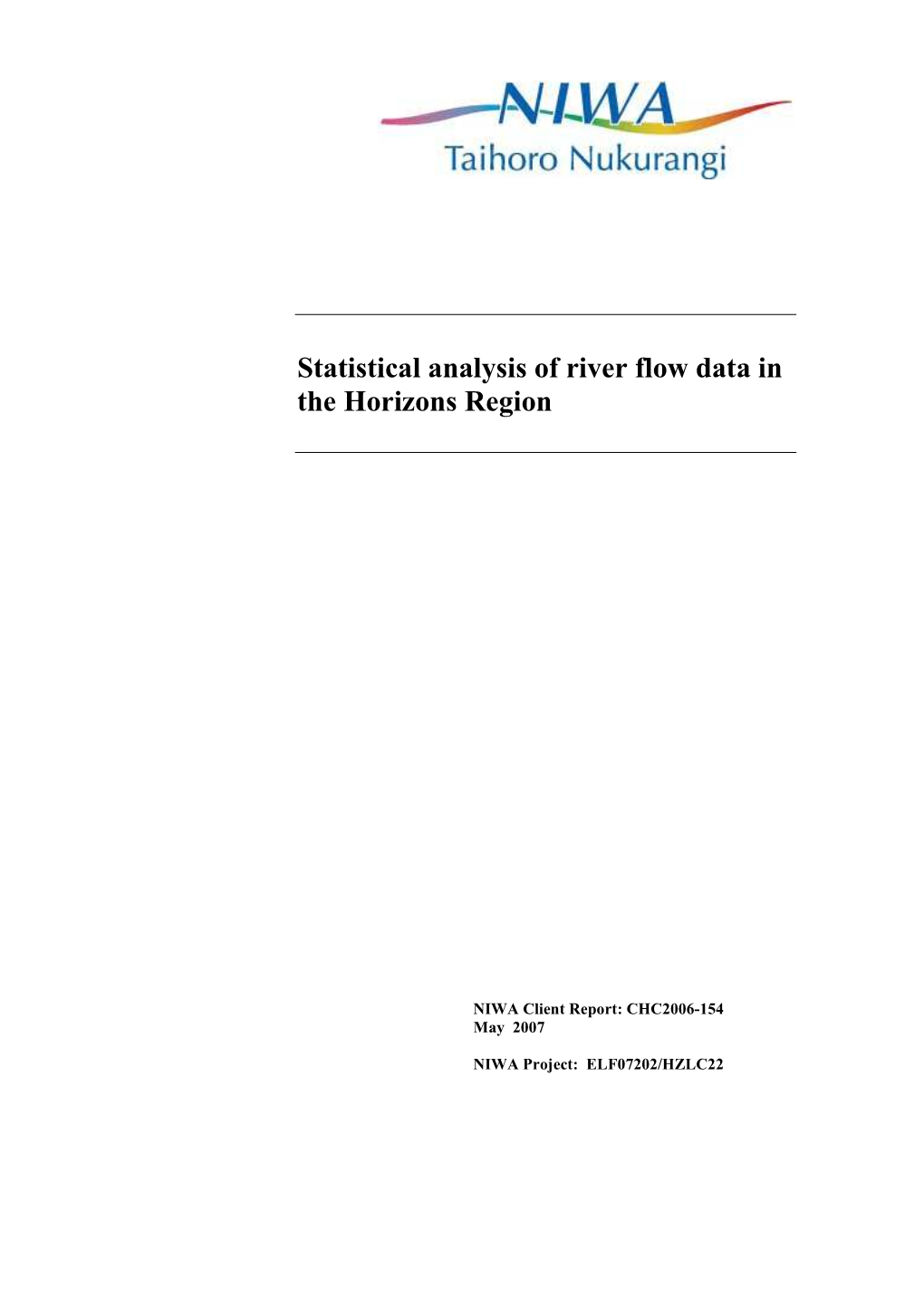 Statistical Analysis of River Flow Data in the Horizons Region
