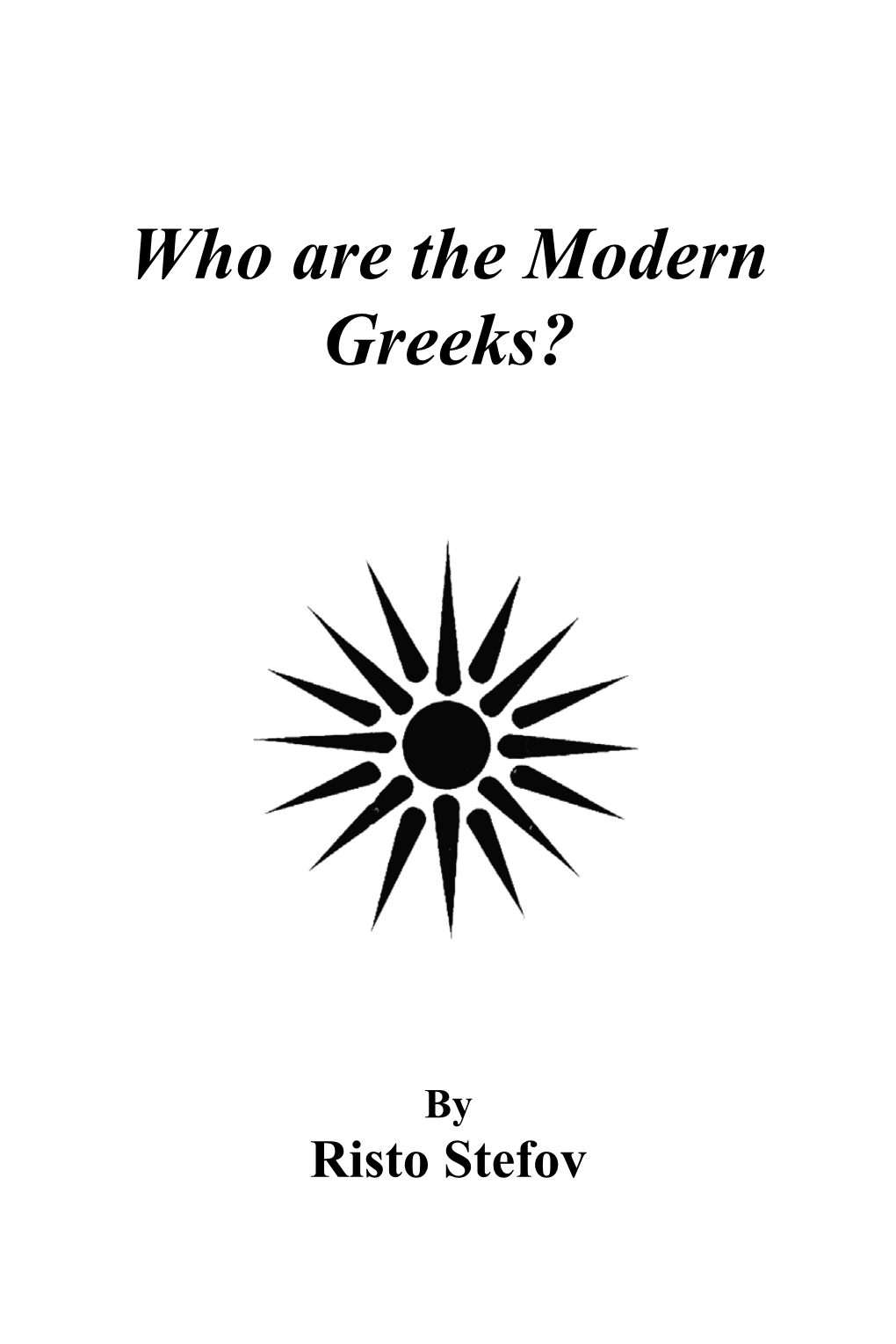 Who Are the Modern Greeks?