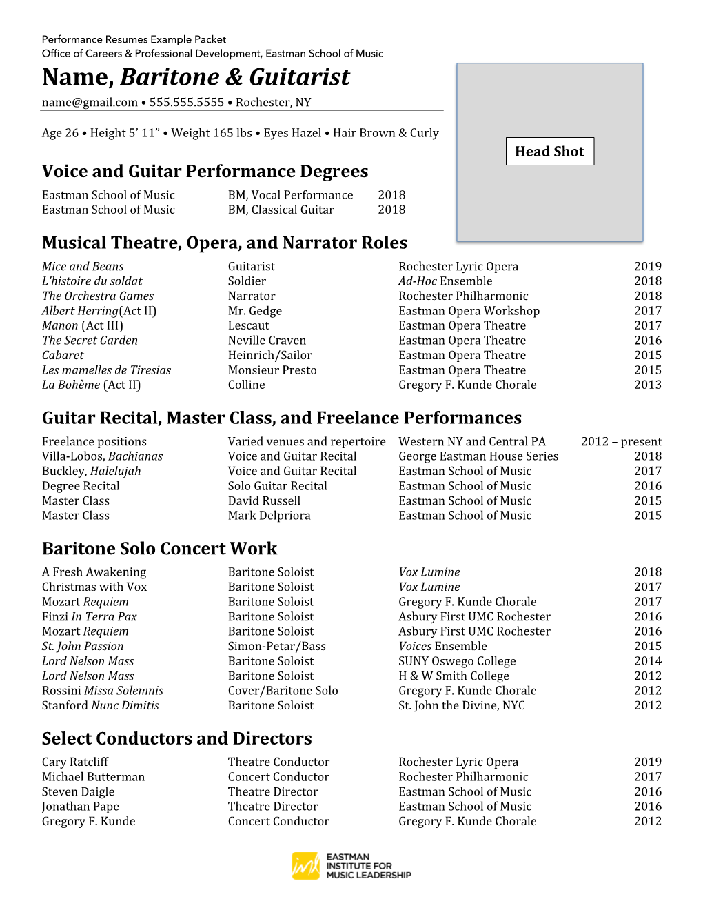 Performance Resume Examples