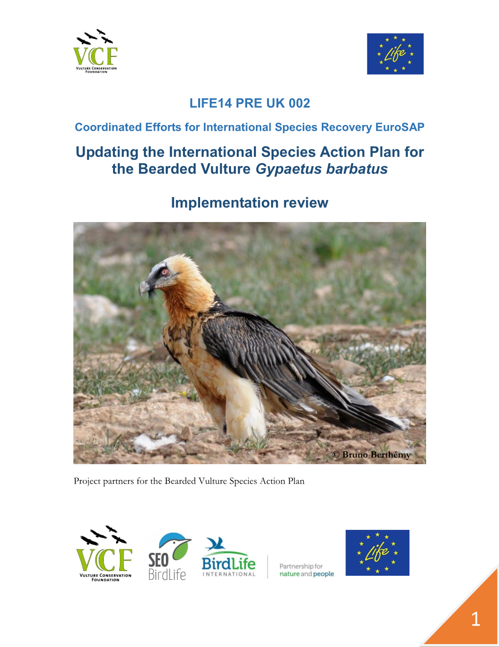 Updating the International Species Action Plan for the Bearded Vulture Gypaetus Barbatus