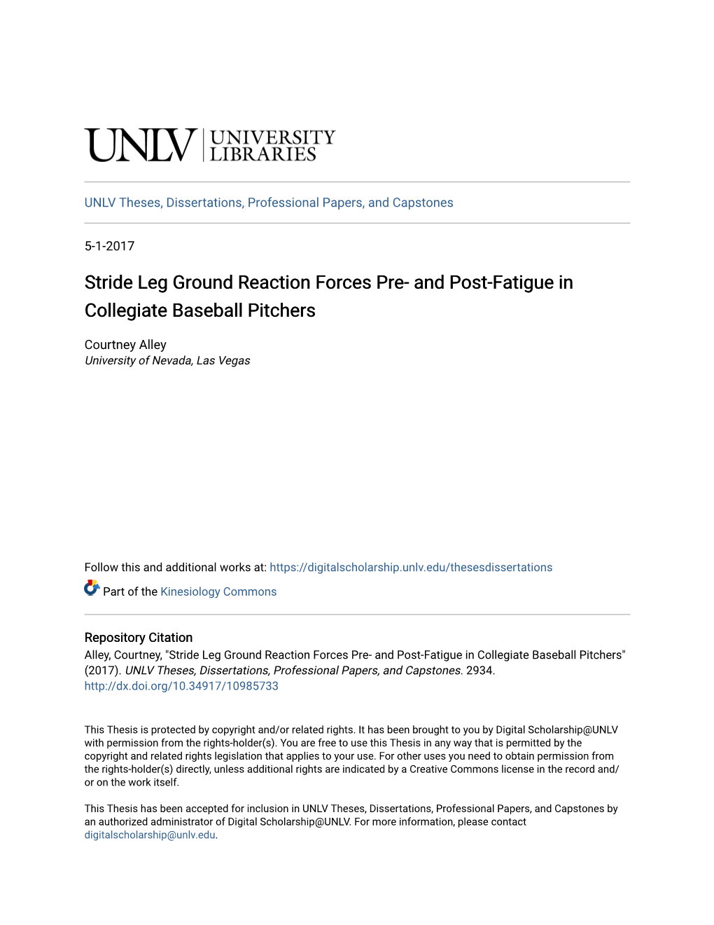 Stride Leg Ground Reaction Forces Pre- and Post-Fatigue in Collegiate Baseball Pitchers