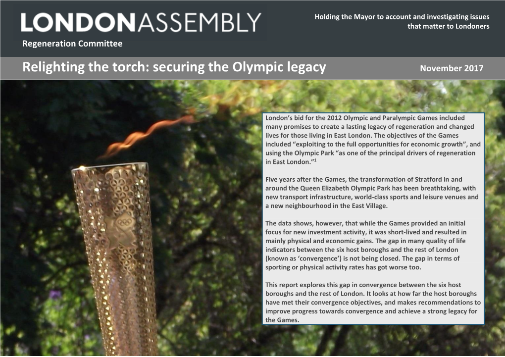 Relighting the Torch: Securing the Olympic Legacy November 2017