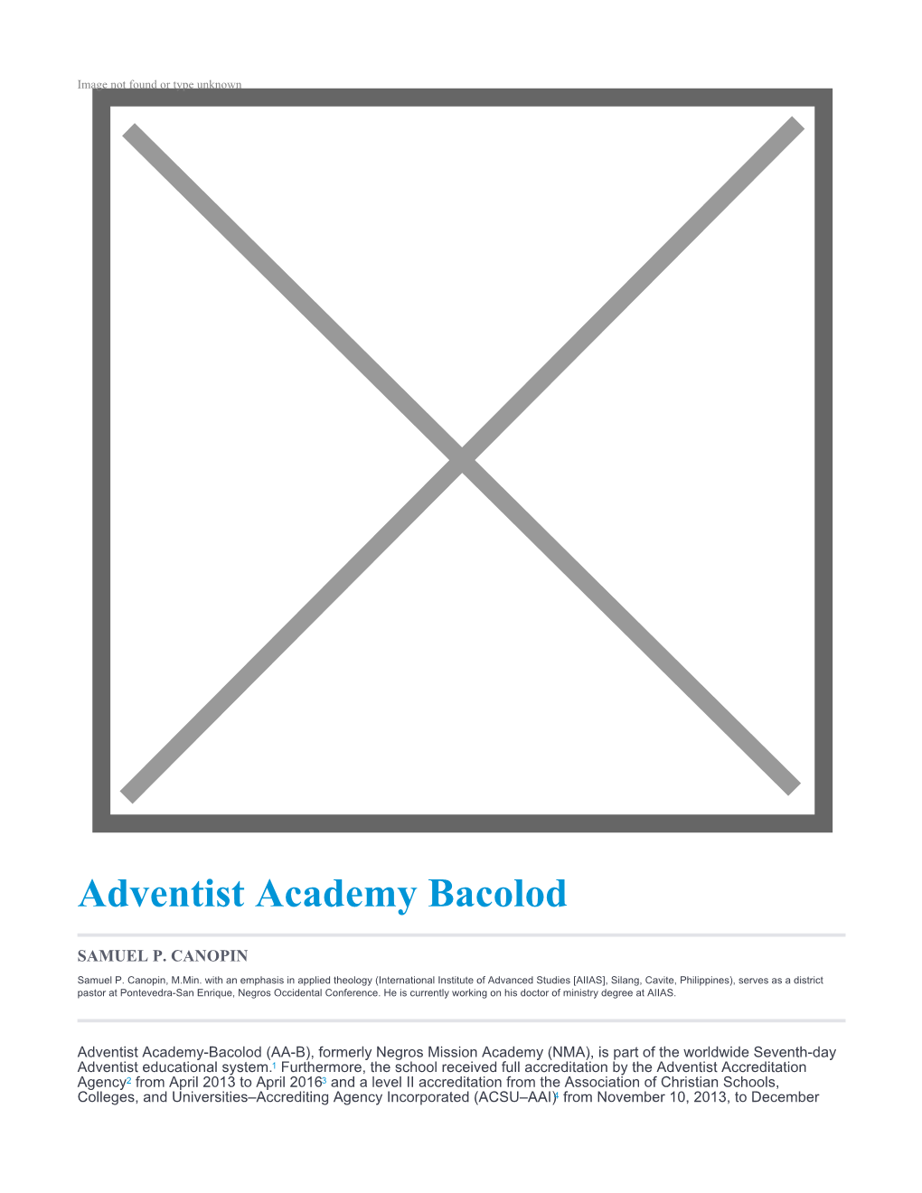 Adventist Academy Bacolod