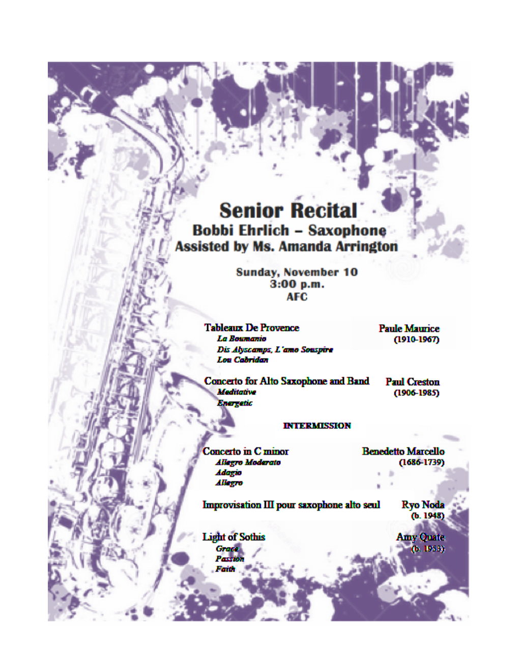 Senior Recital Presentation